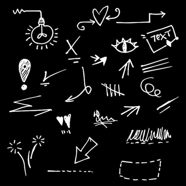 Vector hand drawn collection of design element use for concept design