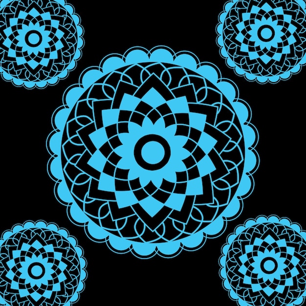 Vector vector hand drawn colorful mandala lotus flower drawing