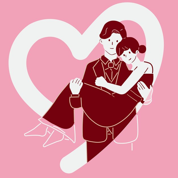 Vector vector hand drawn couple love valentine theme