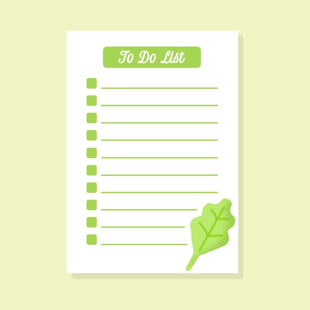 Vector hand drawn cute salad to do list template