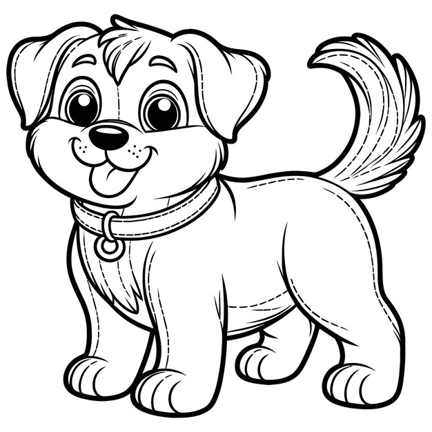 Vector Hand drawn dog outline illustration