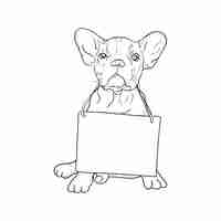 Vector vector hand drawn dog outline illustration