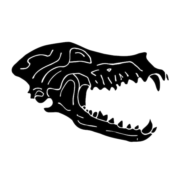 Vector vector hand drawn dog wolf skull