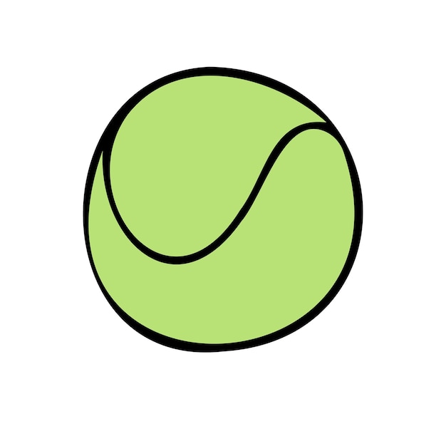 Vector hand drawn doodle colored tennis ball