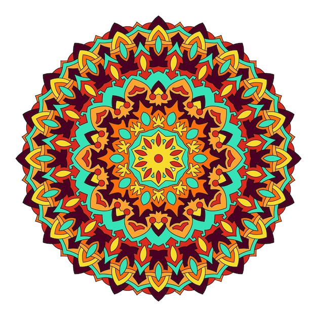 Mandala di doodle disegnato a mano di vettore