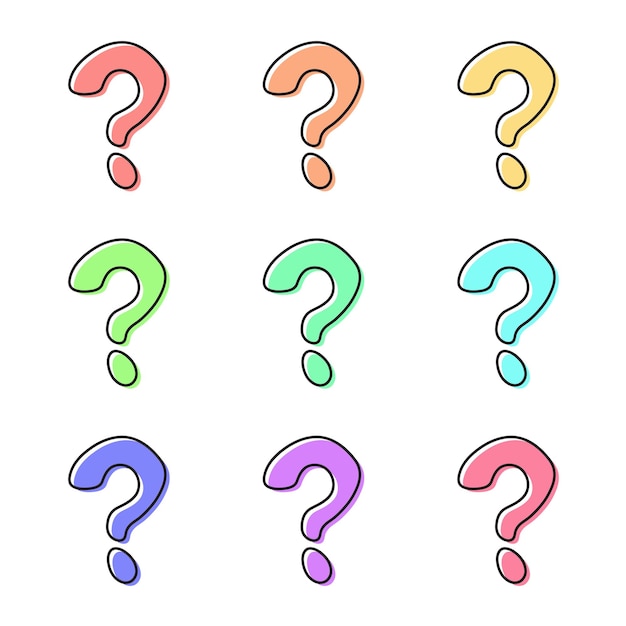 Vector vector hand drawn doodle question mark icons