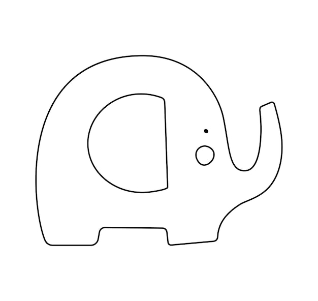 Vector vector hand drawn doodle sketch baby elephant isolated on white design for girls or boys kids