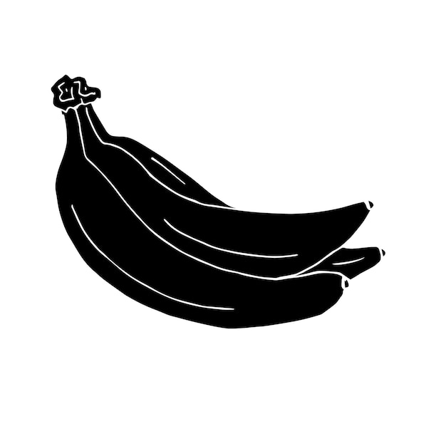 Vector hand drawn doodle sketch black bananas