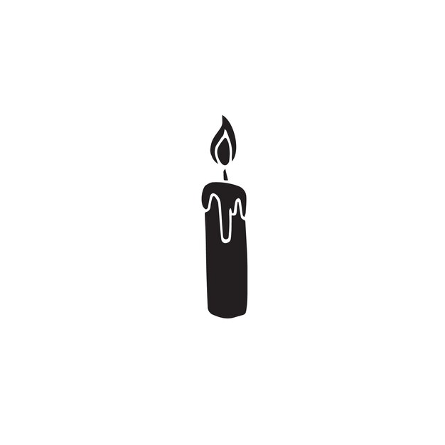 Vector hand drawn doodle sketch black candle