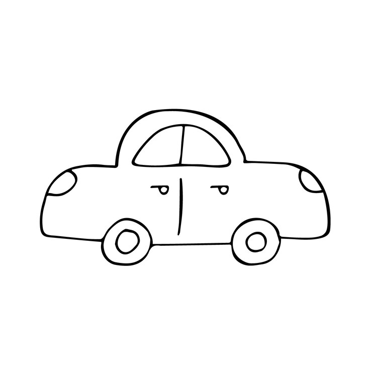 Vector 벡터 손으로 그린 낙서 스케치 검은 차