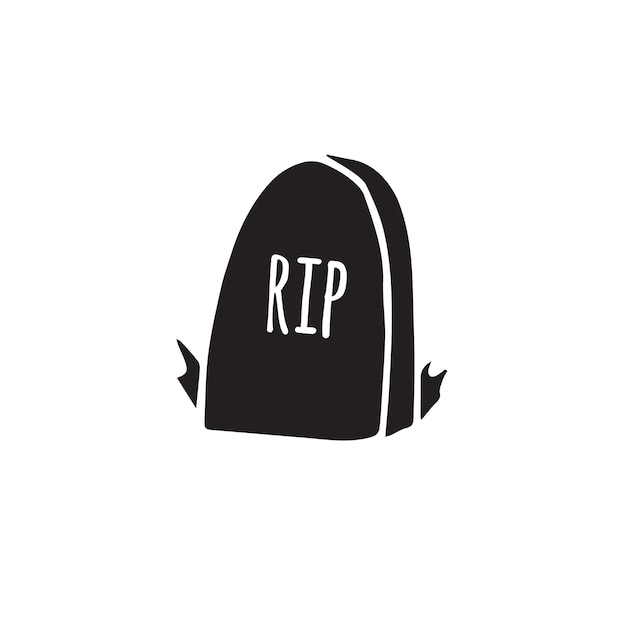 Vector hand drawn doodle sketch black grave stone