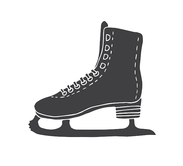 Vector hand drawn doodle sketch black ice skate