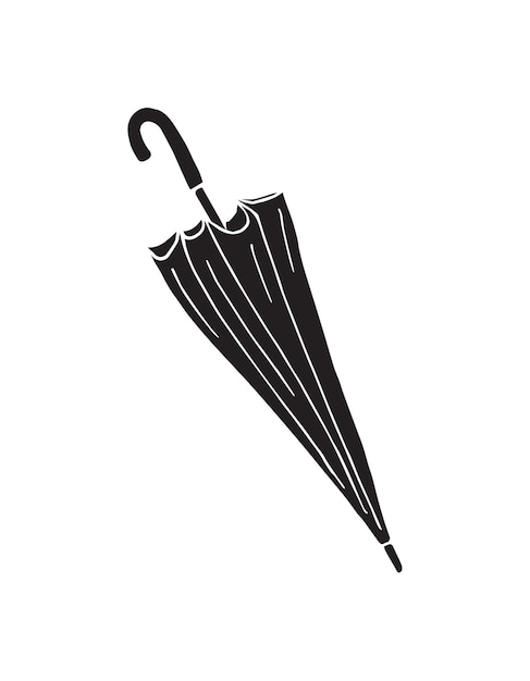 Vector hand drawn doodle sketch black umbrella