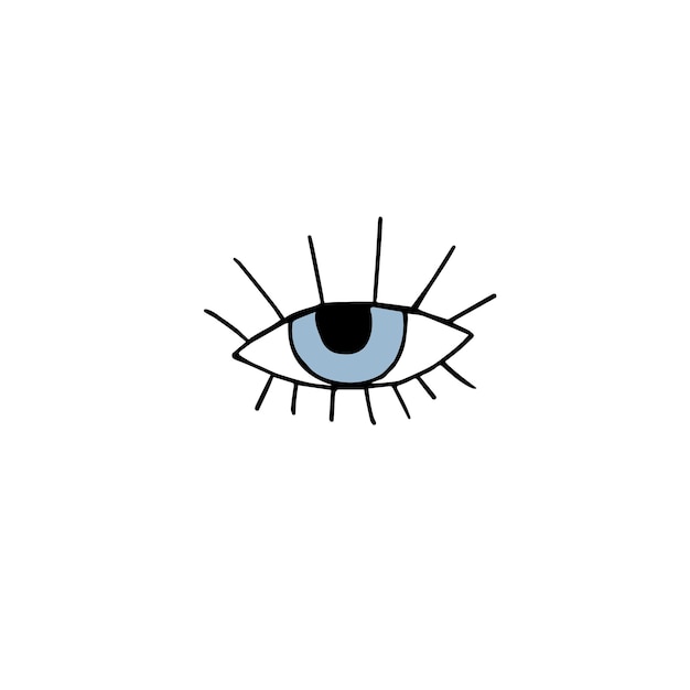 Vector hand drawn doodle sketch blue eye