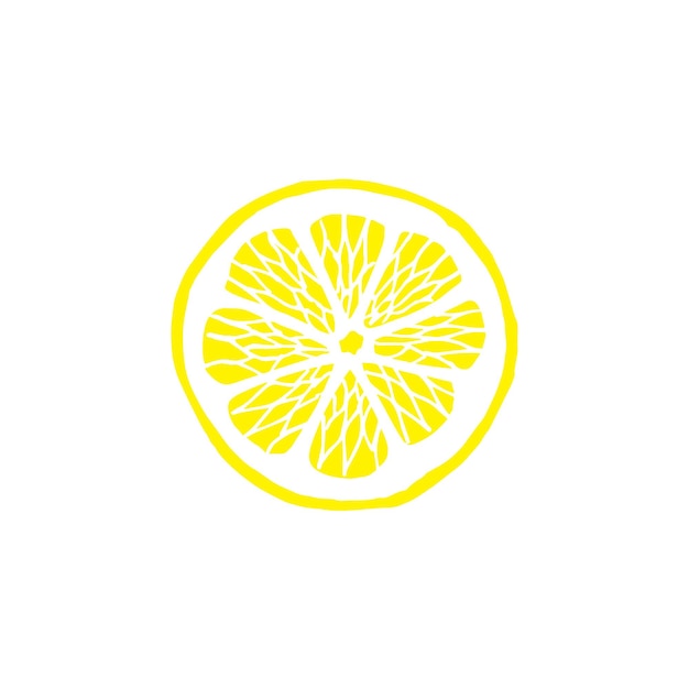 ベクター手描きドードルスケッチ レモンのスライス