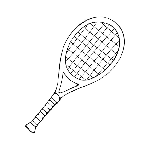 Vettore vettore disegnato a mano doodle schizzo racchetta da tennis