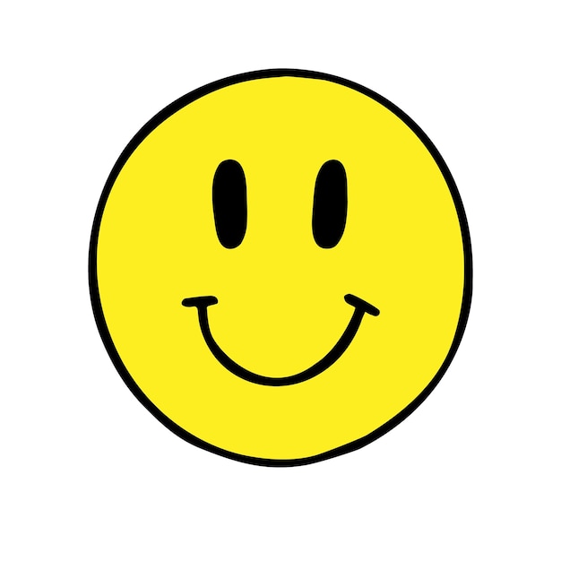 Vector vector hand drawn doodle sketch yellow smile