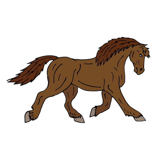 Vector hand drawn draft horse