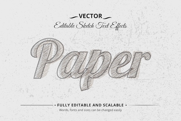 Vector vector hand drawn editable sketch text effect