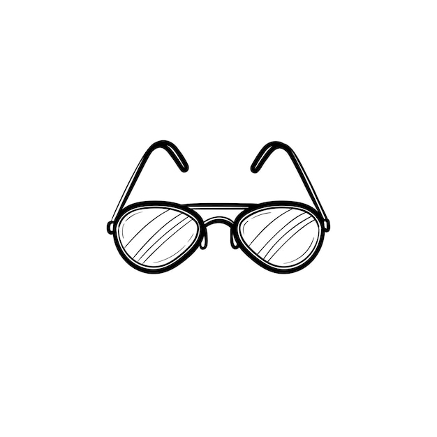 Vector hand drawn eyeglasses outline doodle icon. Eyeglasses sketch illustration for print, web, mobile and infographics isolated on white background.