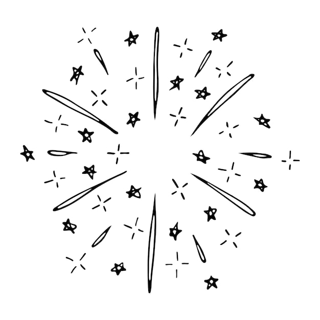 Vector vector hand drawn firework illustration cute holiday clipart