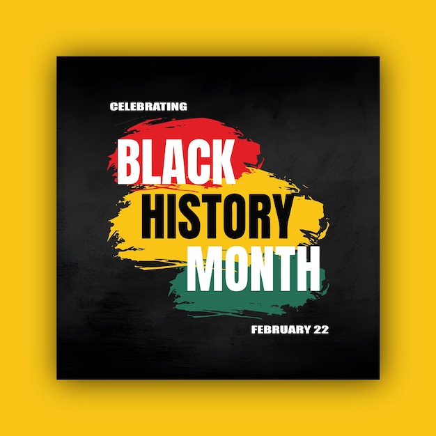 Vector vector hand drawn flat black history month instagram post template