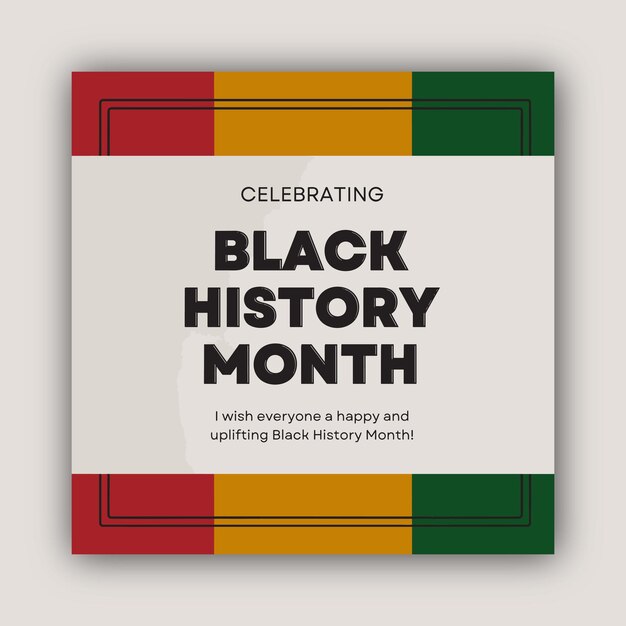 vector hand drawn flat black history month instagram post template