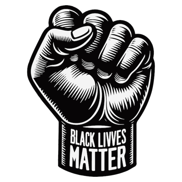 Vector vector hand drawn flat black lives matter illustration