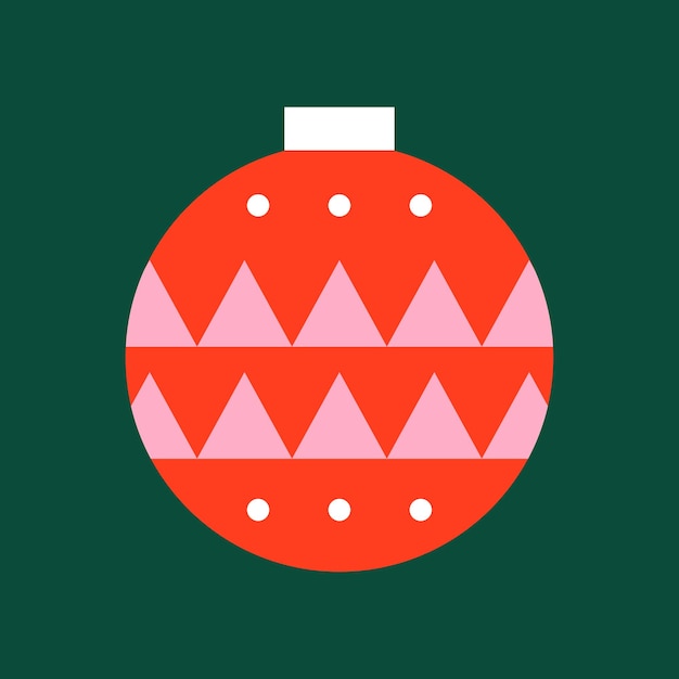 Vector hand drawn flat christmas ball ornament