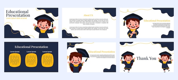 Vector hand drawn flat design education presentation template