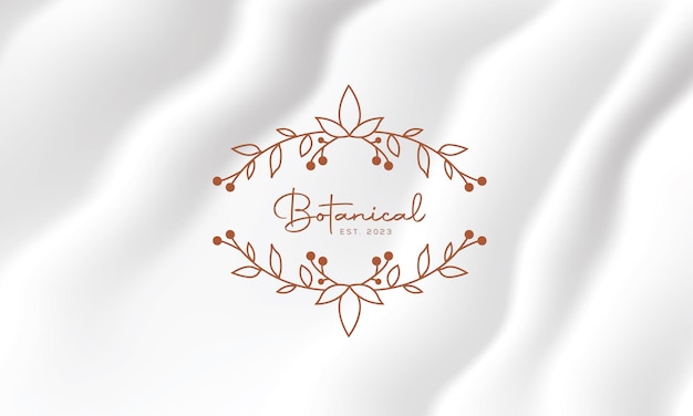 Vector hand drawn floral botanical logo illustration collection for beauty natural organic