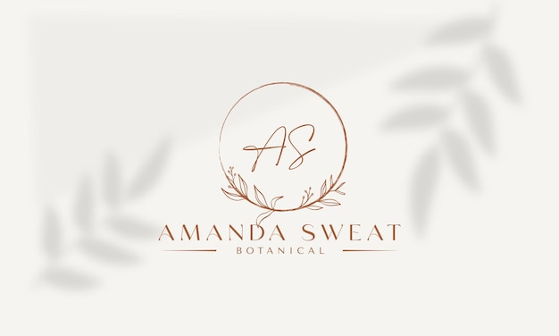 Vector vector hand drawn floral botanical logo illustration collection for beauty natural organic