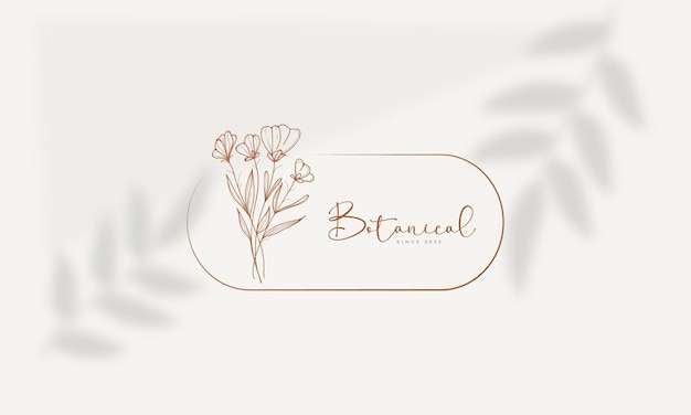 Vector vector hand drawn floral botanical logo illustration collection for beauty natural organic