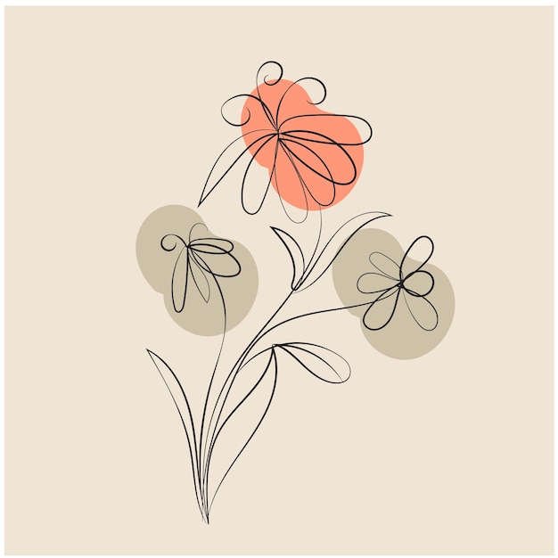 Vector hand drawn floral decorative elements