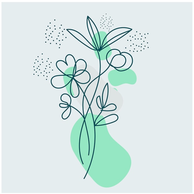 vector hand drawn floral flower leaves poster