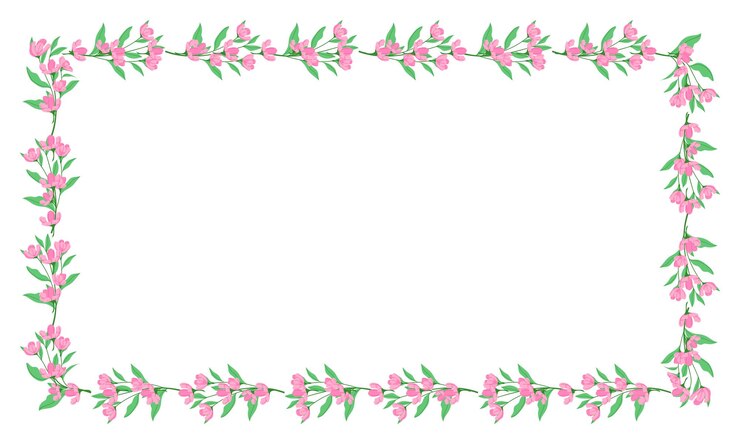 Vector vector hand drawn floral frame on white background