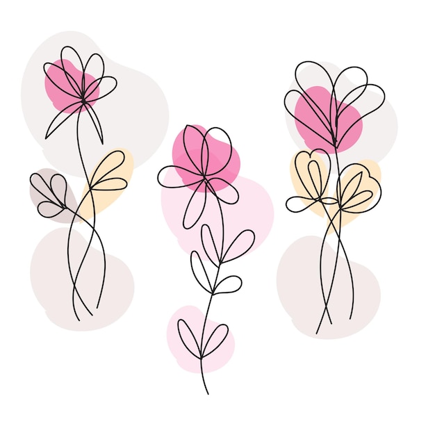 vector hand drawn flower collection