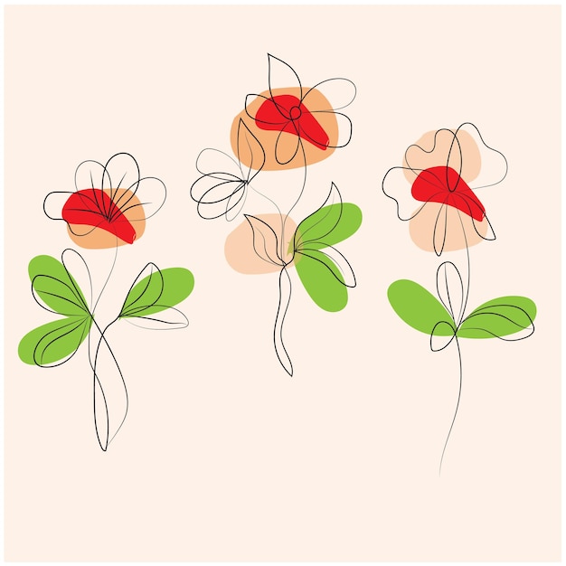 vector hand drawn flower collection