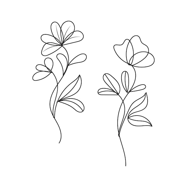 Vector vector hand drawn flower collection