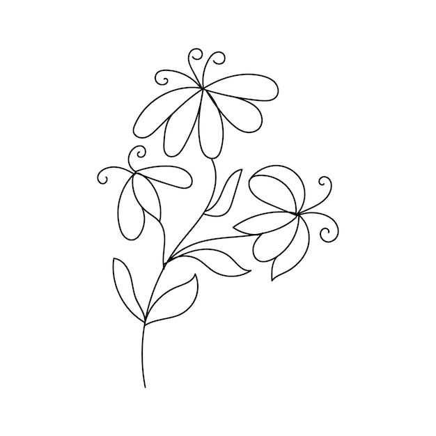 vector hand drawn flower collection