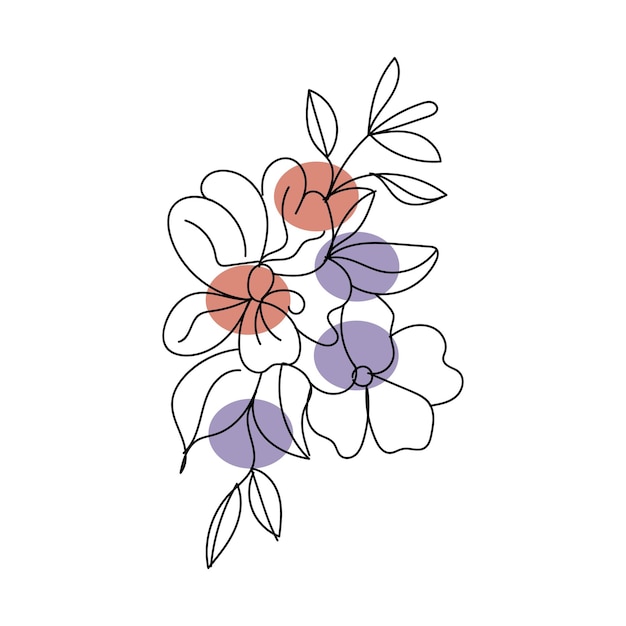 ベクトル ベクトル手描きの花のコレクション