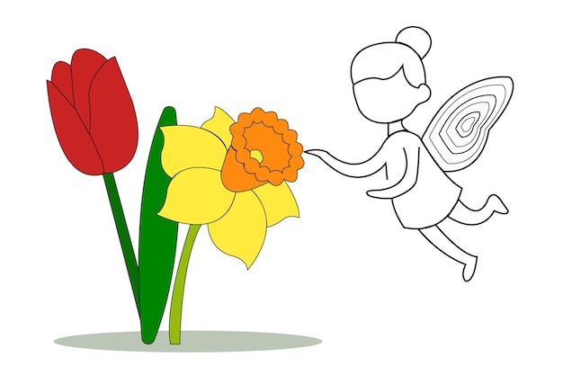 Vector vector hand drawn flower line art illustration