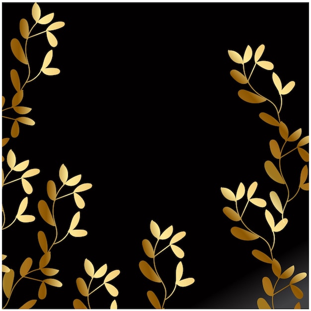 vector hand drawn golden flowers background