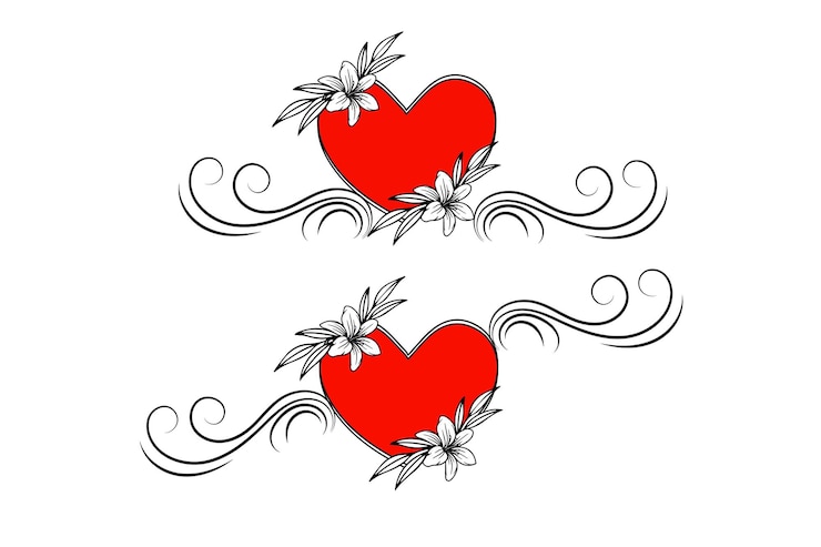 वेक्टर vector hand drawn hearts border and frame
