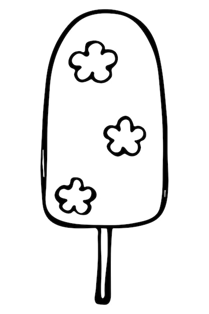 Векторная ручная иллюстрация мороженого Милый клипарт с мороженым