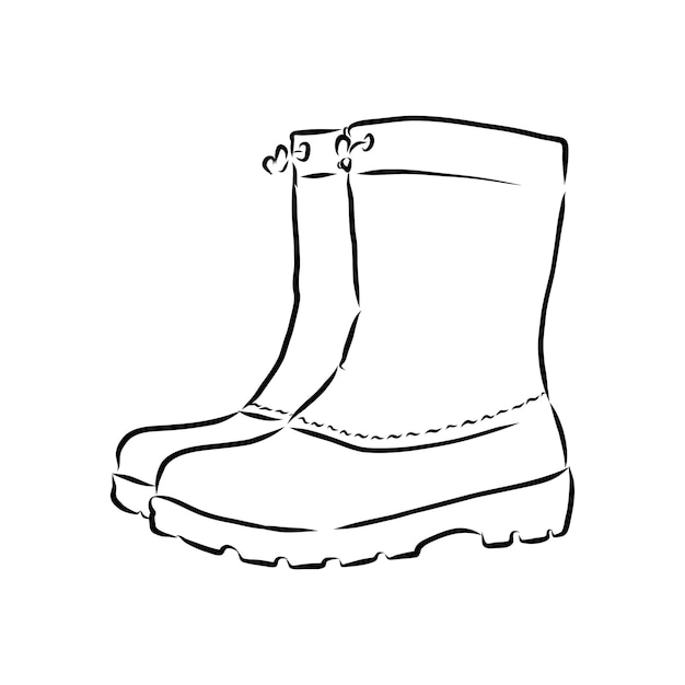 VECTOR Hand drawn illustration shoe sketch icon isolated on background