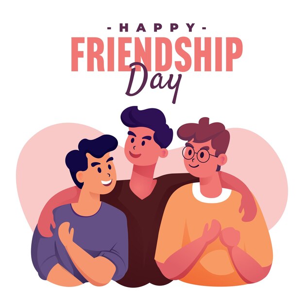 Vector hand drawn international friendship day illustration for social media post design template