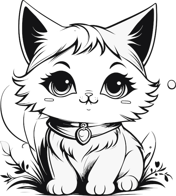 vector hand drawn kawaii coloring book illustration