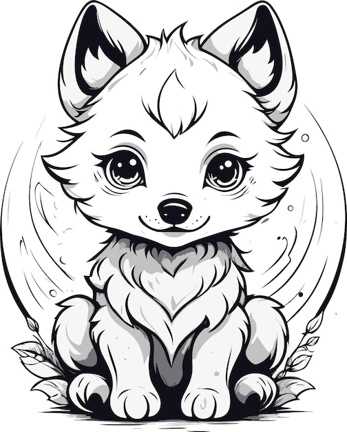 vector hand drawn kawaii coloring book illustration