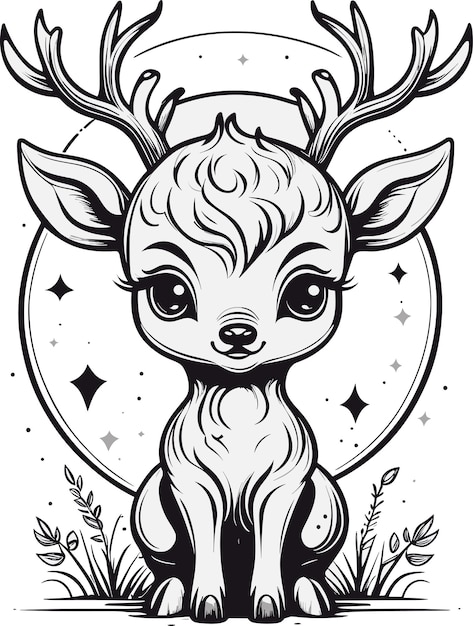 vector hand drawn kawaii coloring book illustration